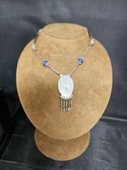 SILVER 800 TURQUOISE NECKLACE VINTAGE JEWELLERY COLLECTABLES GIFT