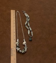 Vintage Stone Bead Necklace Lot Green Boho Tribal Ethnic