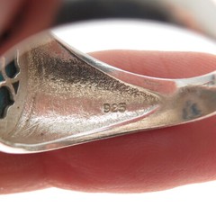 925 Sterling Silver Vintage Sleeping Beauty Turquoise Gem Ethnic Ring Size 11.25