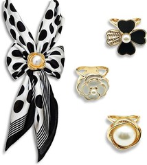 3pcs Fashion Scarf Ring Clip 3 Rings Silk Scarves Clip For Women Shawl Clip Buck