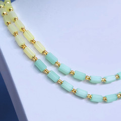 Necklace 23” Vintage Glass Czech Beads Women`s Jewelry Art Deco Style
