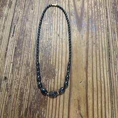 Vintage Natural Magnetic Hematite Beaded Necklace 18″