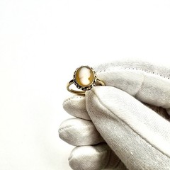 Antique Victorian 10k Yellow Gold Carved Shell Cameo Size 5.75 Ring 2.46g