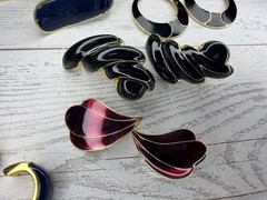 Vintage 1980s 1990’s Enamel Pierced Earrings Lot Of 16 Unmarked