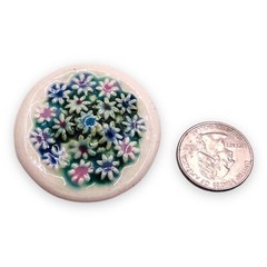 Porcelain Flower Brooch Hand-Painted Signed Artist Vintage Gardener Pin