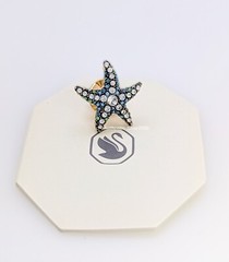 SCS 100% Genuine SWAROVSKI Swan Signed Starfish Brooch Tack Pin Sparkle Crystals