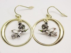 Vintage Avon Earrings Halloween Witches 2008 Dangle Pierced D2563