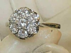 2Ct Round Cut lab Created Diamond Art Deco 14K White Gold Finish Engagement Ring
