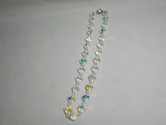 VINTAGE AURO BOREALIS CRYSTAL NECKLACE 21 1/2 INCHES THICK 13.2MM