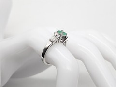 $5K 1.50ct AAA+++ Princess Cut Natural Emerald VS G Diamond 14k White Gold Ring