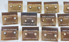 Sterling Silver .925 * White Opal Studs * Vintage 1980’s NOS * Hypoallergenic