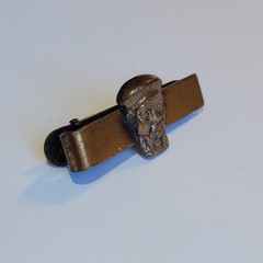 Vintage Detailed 3D Copper Relief Of Asian Face Head On 1.25in Slim Tie Clip