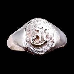 Initial J Signet 925 Vintage Sterling Silver Child Baby Letter Ring Size 3