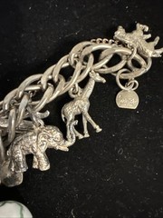 Signed Judy Lee Vintage 12 Charm Bracelet Travel Some Sterling