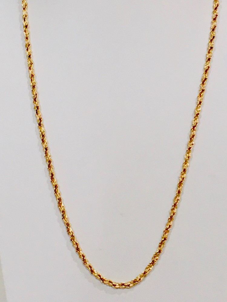 Vintage 18 Kt Gold Plated Textured Twist Link Necklace 24”
