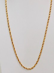 Vintage 18 Kt Gold Plated Textured Twist Link Necklace 24”
