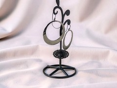 Vintage Silver Tone Hammered Ear Wire 1.78″ Diameter Hoop Earrings