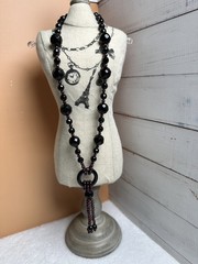 Vintage Faceted Garnet Almandine Necklace. 925 clasp