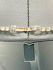 Vintage Unsigned Clear Rhinestone Statement Necklace Baguette & Round Crystal