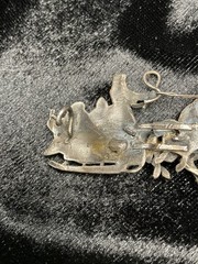 Sterling silver Russian troika brooch from 19th century
