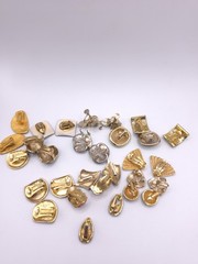 Vtg To Mod Clip On Earring Lot Enamel 15 Pair Colorful