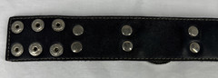 Big Red Star Silver Metal & Leather Snap Bracelet Rocker Style 9″ Long Women’s