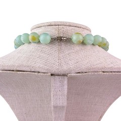 Vintage Knotted Green & Blue Gemstone Beads Necklace Jewelry