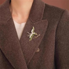 Exquisite Crane Brooch Retro Elegant Pin Brooches Party Decoration Versatile