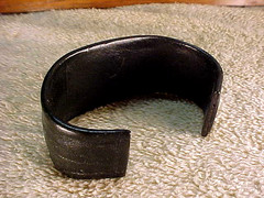 VINTAGE “ORIGINAL” 1970’s HIPPIE GLASS EYE LEATHER BRACELET PSYCHEDELIC ERA