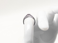 Antique 1920s $2000 .40ct VS G Old Euro Diamond 18k White Gold Filigree Ring