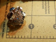 WOW Stunning Sparkling Jet Hamitet Blue Crystal Vintage 50’s Clip Earrings 595j1