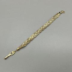 Vintage Napier Bracelet Gold Tone Braided Chain Box Clasp Womens Fashion Jewelry