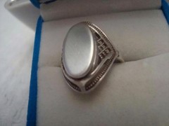 Vintage 925 Sterling Silver Signet Ring Star Hallmark Oval Top Filigree Size 7.5