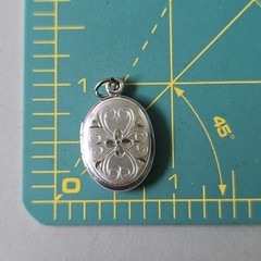 Vintage Sterling Silver 925 Etched Charm Locket Pendant