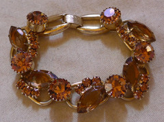 Juliana DeLizza And Elster 5 Link Topaz Bracelet Round & Marquise Rhinestone