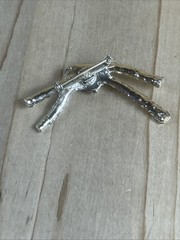 Knotted Rope Brooch Pin 2.5” Soft Gold Tone Textured