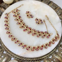 VTG 1950s RED WATERMELON AB Lisner or Coro FULL PARURE * Excnt BUY-NOW