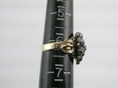 Antique Unmarked 14k Gold Rose Cut Garnet Ring Size 6.25 Weighs 4g 1 MISSING GEM