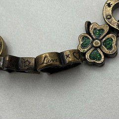 Vintage Avon Lucky Slider Charm Bracelet Hoseshoe Clover Heart Star Good Luck