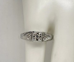 Vintage Ring O Romance Gross Co 18k White Gold Filigree .06 Ct Diamond Ring Sz 6