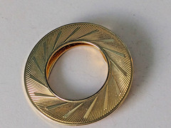 Vintage Goldtone Scarf Clip Slide Signed Lieba U.S.A. Round Open Circle