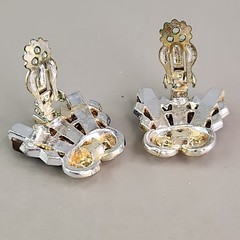 Vintage Necklace Clip On Earrings Set Brown Logs Gold Tone SHORT 13″