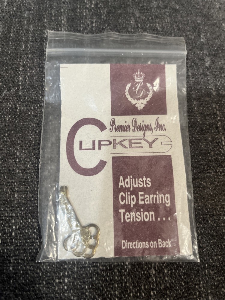 Premier Designs Clip Key Comfort Key Adjusts Tension Earrings Original Packaging