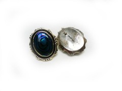 Sterling Silver Abalone Shell Pierced Earrings
