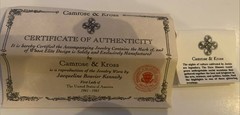 Camrose & Kross JBK Jacqueline Kennedy Ruby & Crystal Gold Cross Link Bracelet