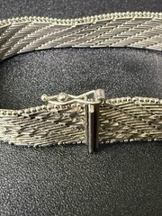 Vintage Sterling Silver Mesh Link Bracelet 7.5”