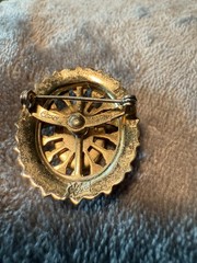VTG 1 3/4” CORO CAMEO PIN W/Rhinestones- COSTUME JEWELRY