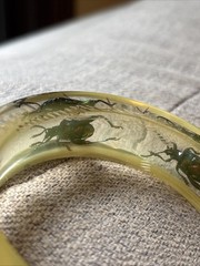 Clear Soft Yellow Vtg Beetle Bracelet Translucent Resin,,1960s, NOS(#10)