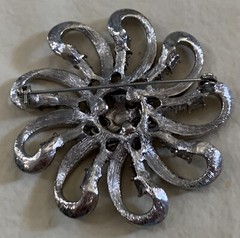 Spectacular Clear Rhinestone Flower Pin Brooch