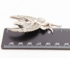 925 Sterling Silver Vintage Pendant Etched Winged Fairy Angel Figurine PT26295